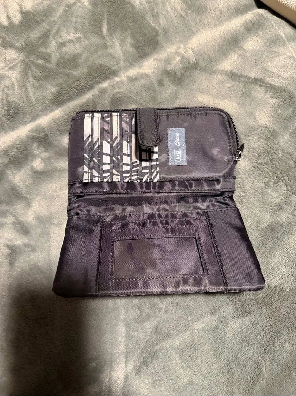 Lug Black Quilted Zip Wallet -